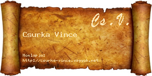 Csurka Vince névjegykártya